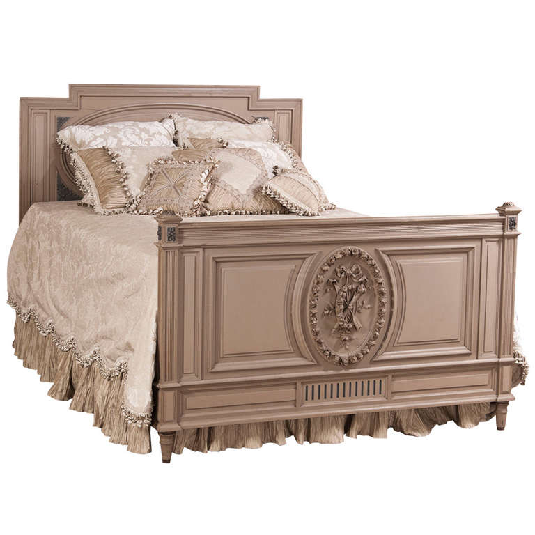 Antique French Louis XVI Painted Queen Bed at 1stdibs