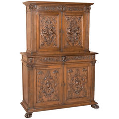 19th Century French Walnut Two-Tiered Cabinet