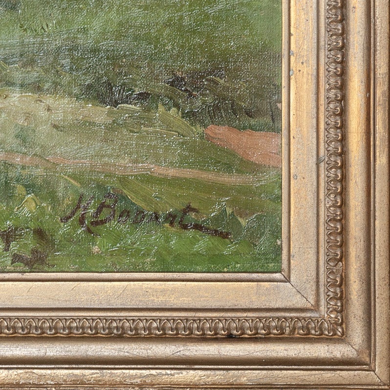 19th Century Antique Oil Painting by Bodart In Excellent Condition In Dallas, TX