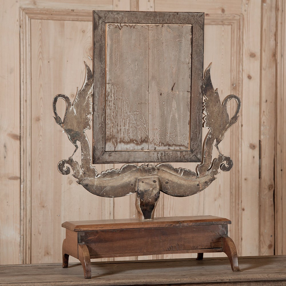 Hand-Crafted Antique Handcrafted Apple Wood Vanity Mirror