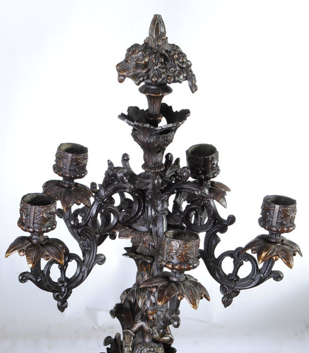 Spelter Pair 19th Century French Renaissance Candelabra ~ SATURDAY SALE ~