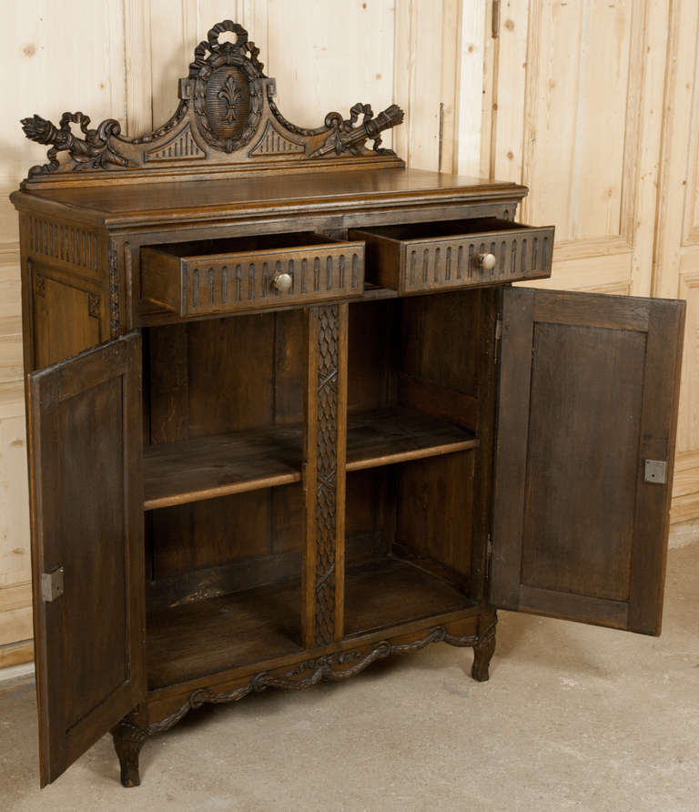 Antique Rustic French Louis XVI Cabinet In Excellent Condition In Dallas, TX