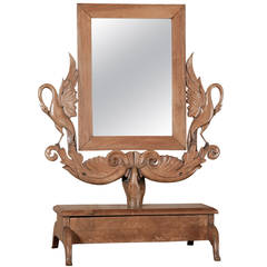 Antique Handcrafted Apple Wood Vanity Mirror