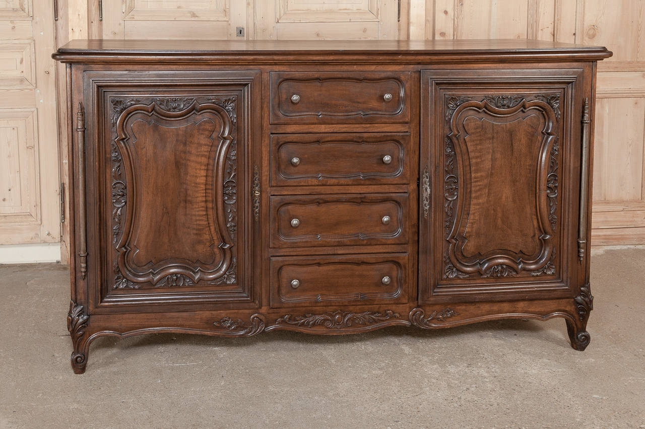 Vintage Country French Walnut Buffet 3