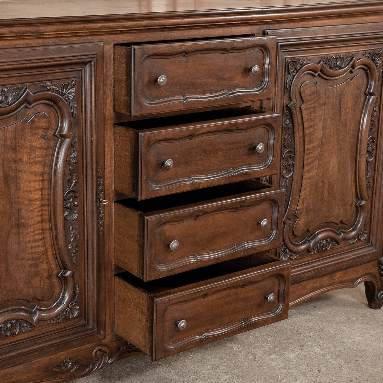 Vintage Country French Walnut Buffet 4