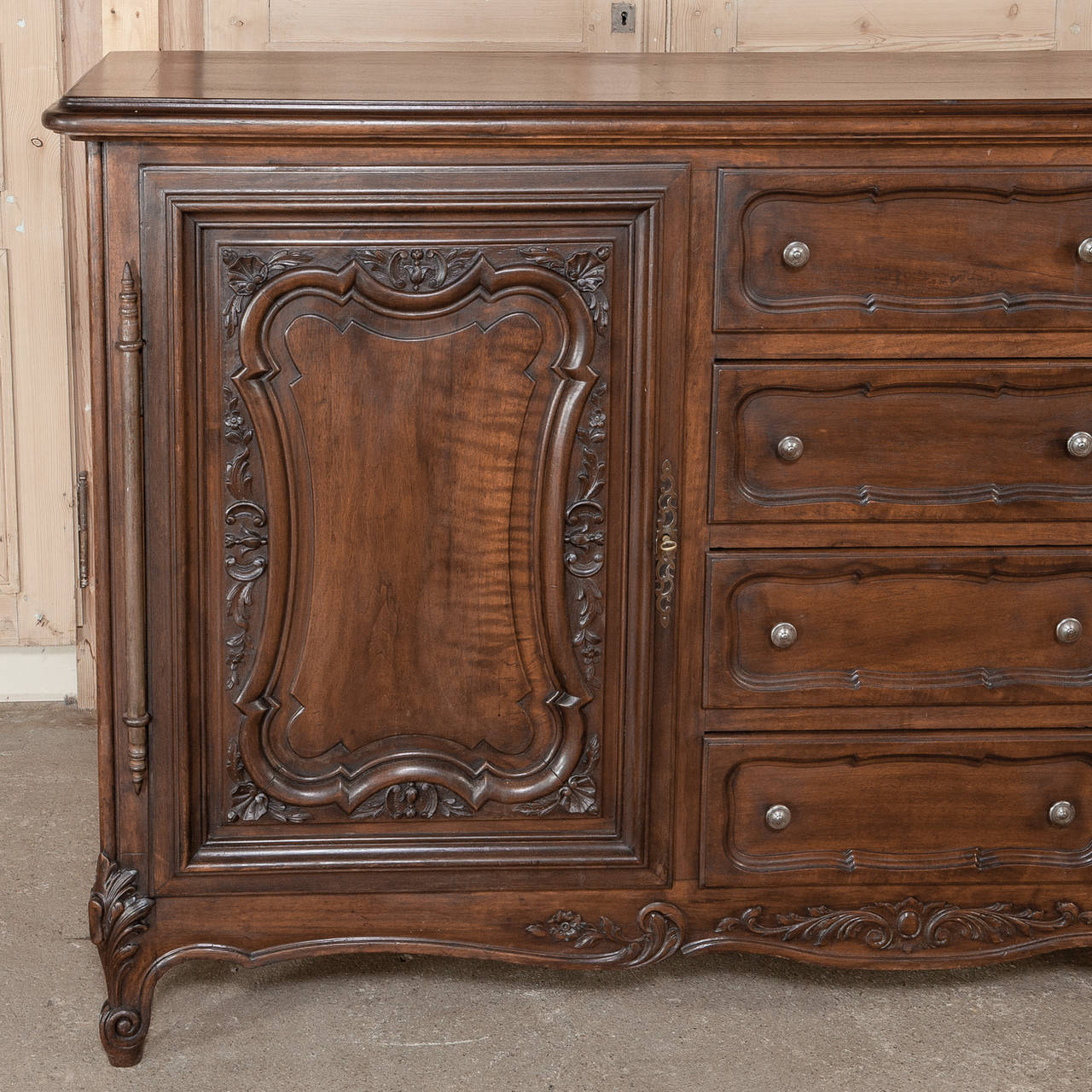Vintage Country French Walnut Buffet 2