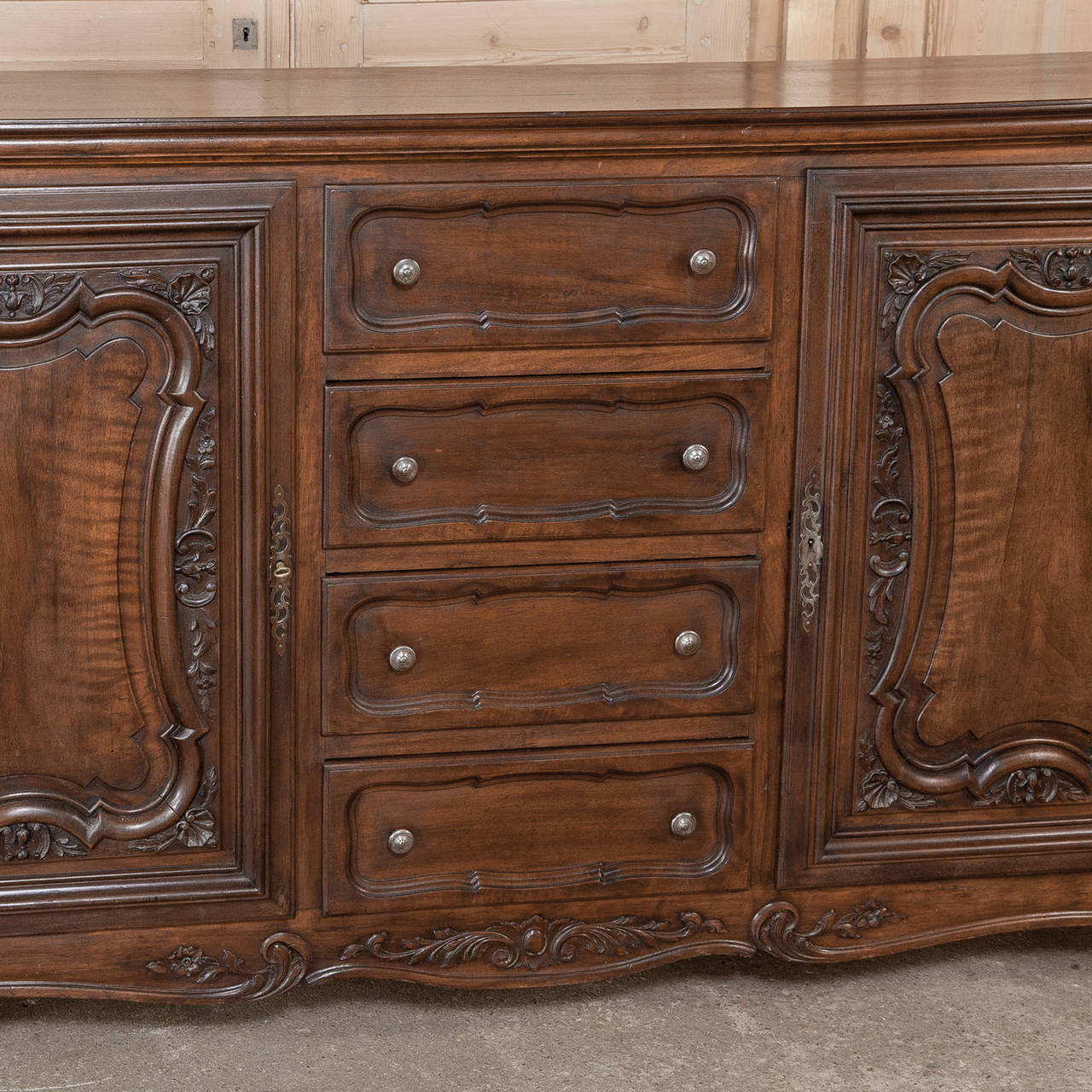 Vintage Country French Walnut Buffet 1