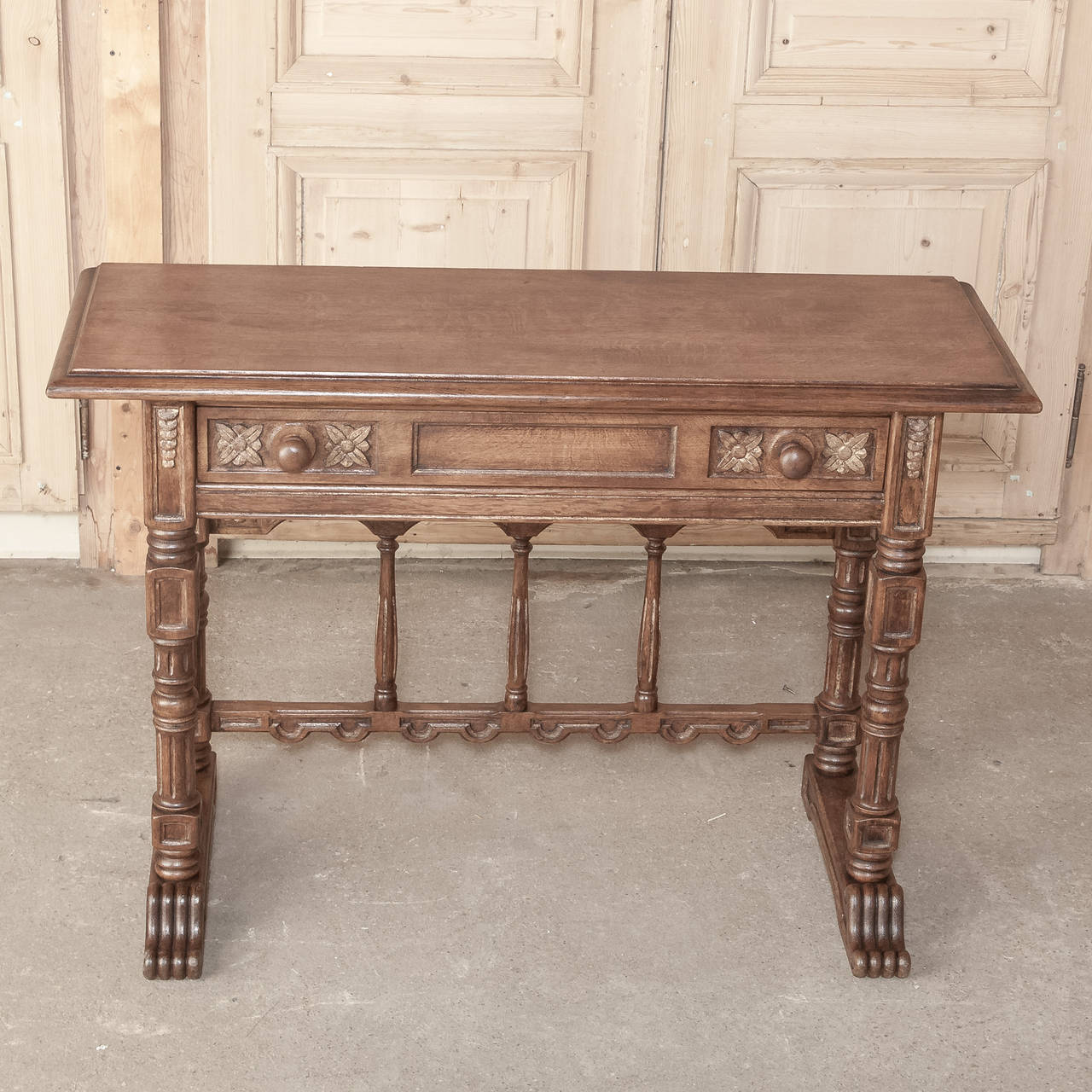 French Vintage Rustic Renaissance Writing/Sofa Table
