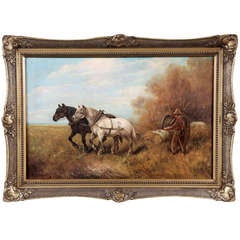 Framed Oil Painting on Canvas by Schouttens