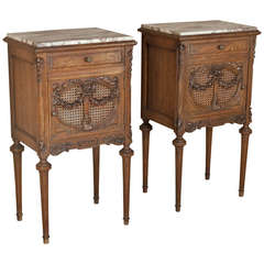 Pair Antique French Louis XVI Nightstands