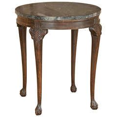 Antique Chippendale Marble Top End Table