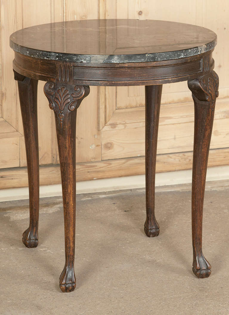 Antique Chippendale Marble Top End Table at 1stdibs
