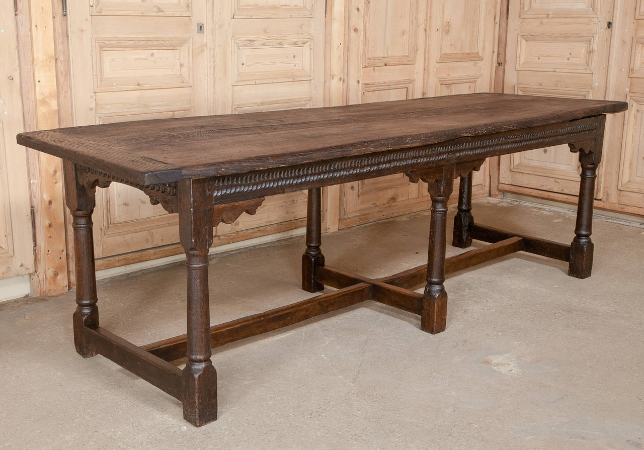 French Antique Rustic Renaissance Table