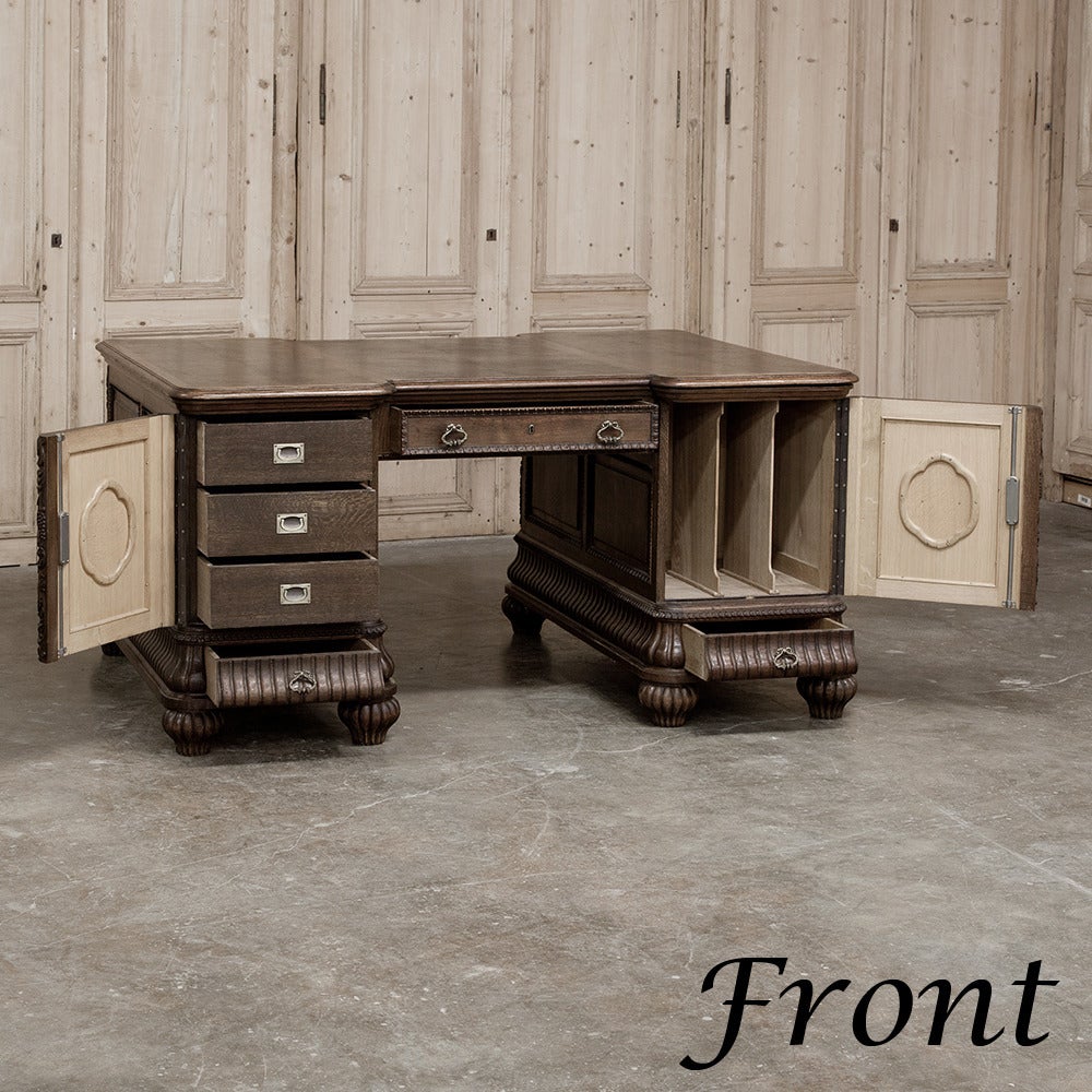 French Renaissance Desk and Bookcase Set
