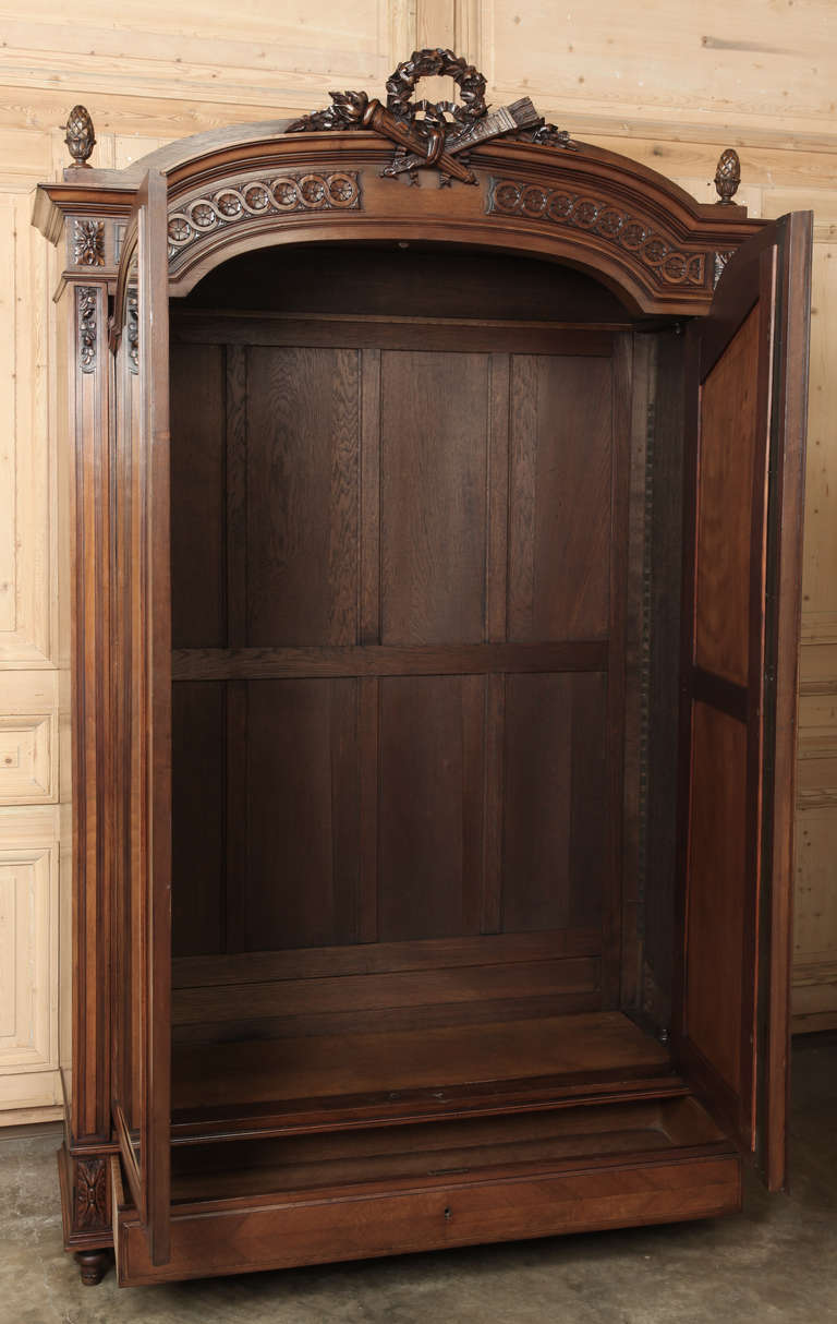 Antique French Louis XVI Walnut Armoire at 1stDibs