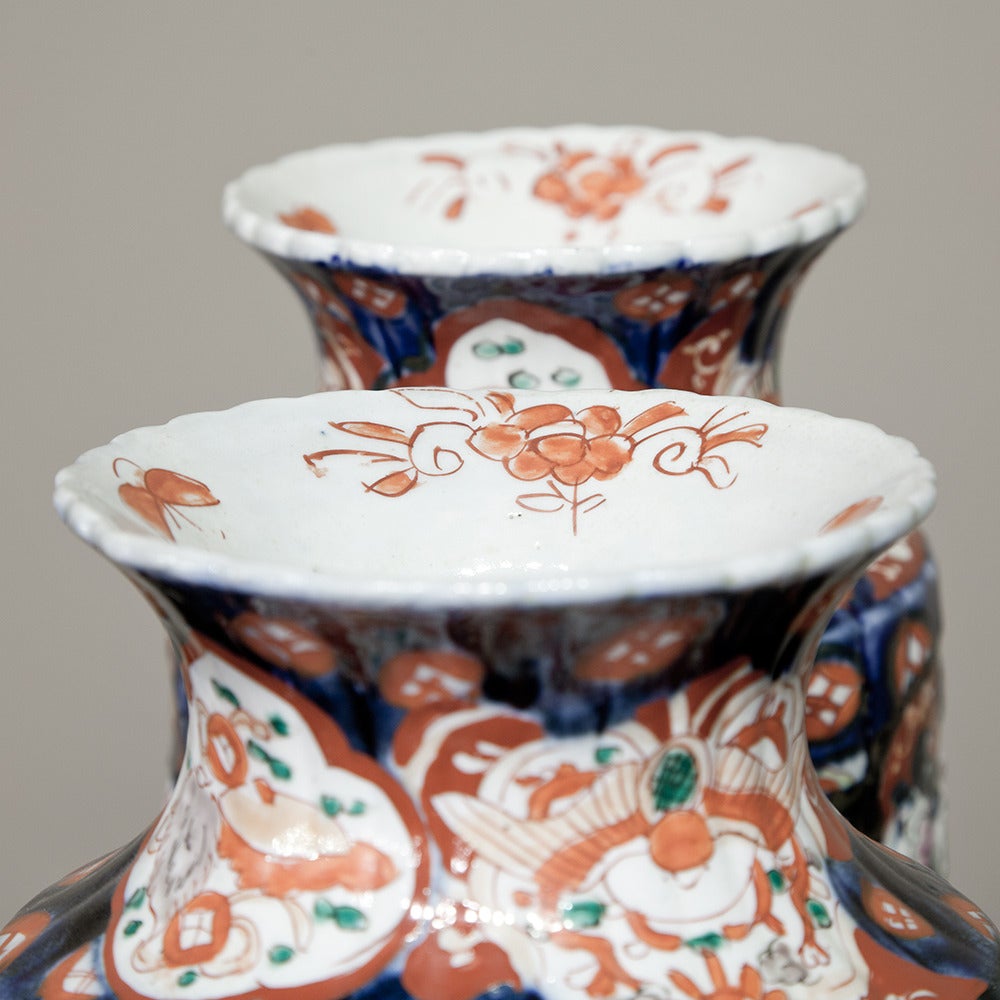 PAIR 19th Century Imari Vases In Excellent Condition In Dallas, TX