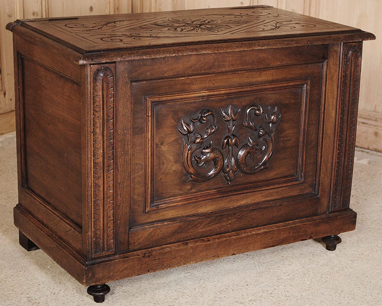 Antique Tuscan Walnut Trunk