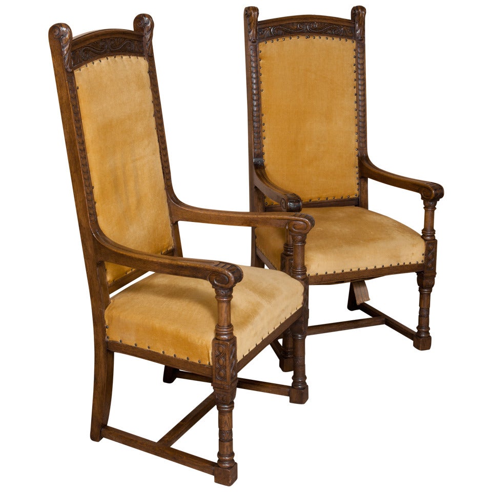 Pair of Antique Country French Armchairs at 1stDibs