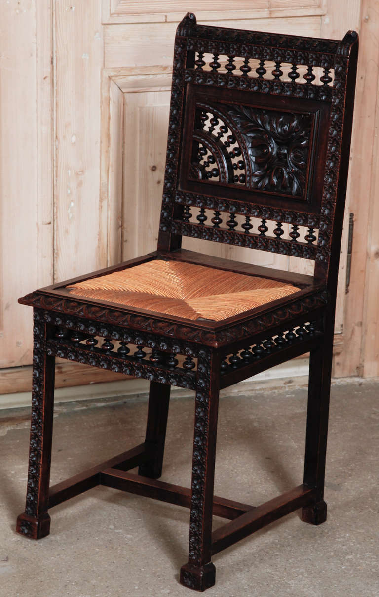 20th Century Set of 6 Antique Brittany Chairs