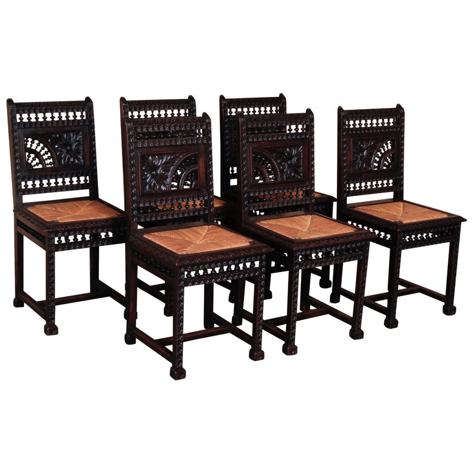 Set of 6 Antique Brittany Chairs