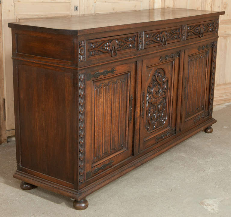 Vintage Gothic Oak Buffet at 1stdibs