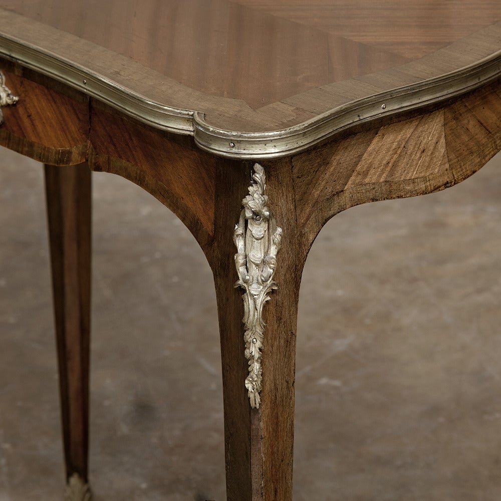 Late 19th Century 19th Century French Louis XV Marquetry and Ormolu End Table