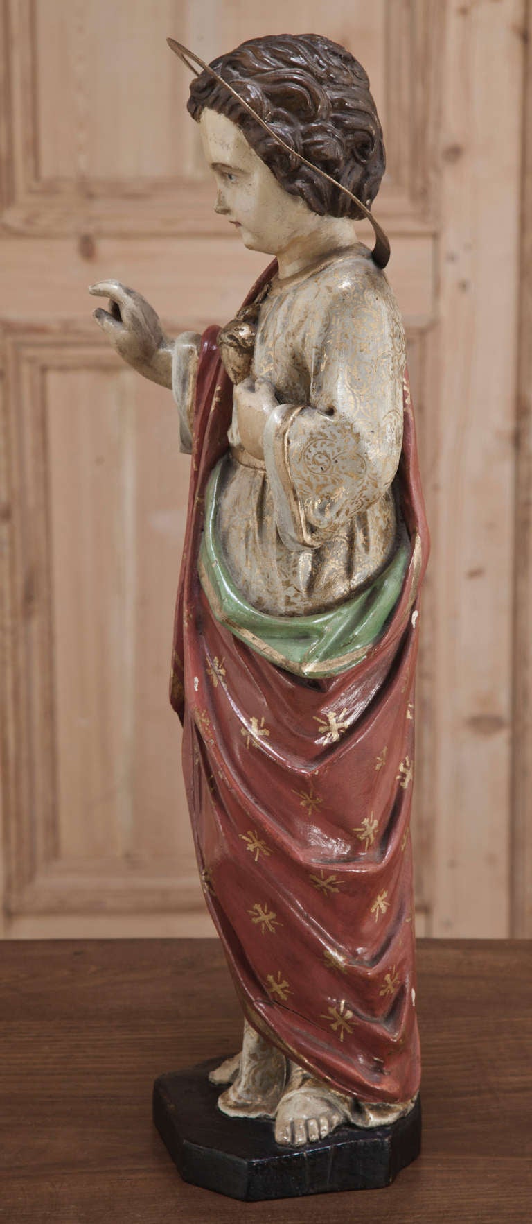 Antique Carved Wood Polychrome Statue of Jesus at 1stDibs wood carved