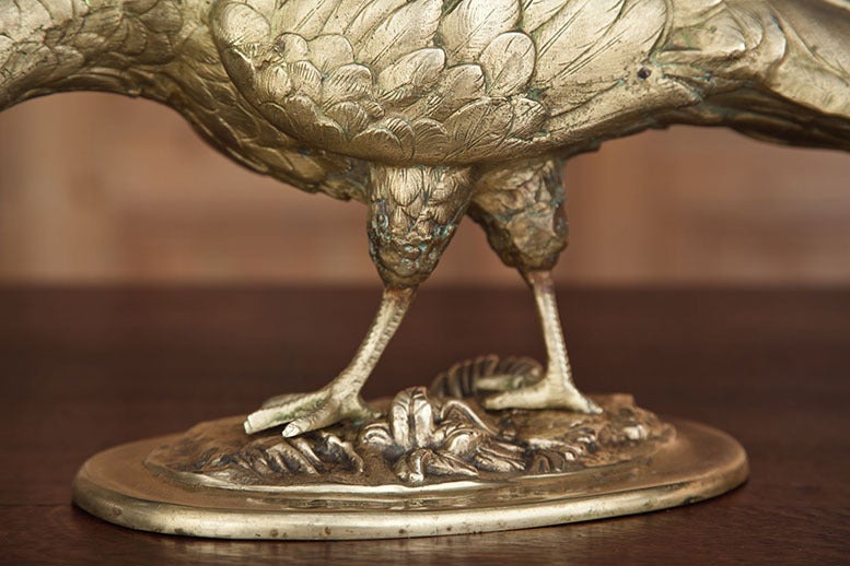 European Antique Cast Bronze Pheasant