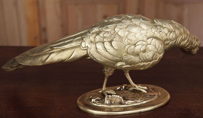 Antique Cast Bronze Pheasant 1