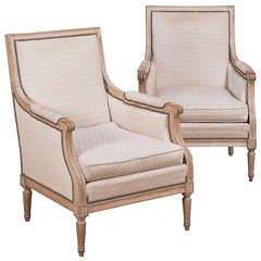 Pair Antique Louis XVI Armchairs