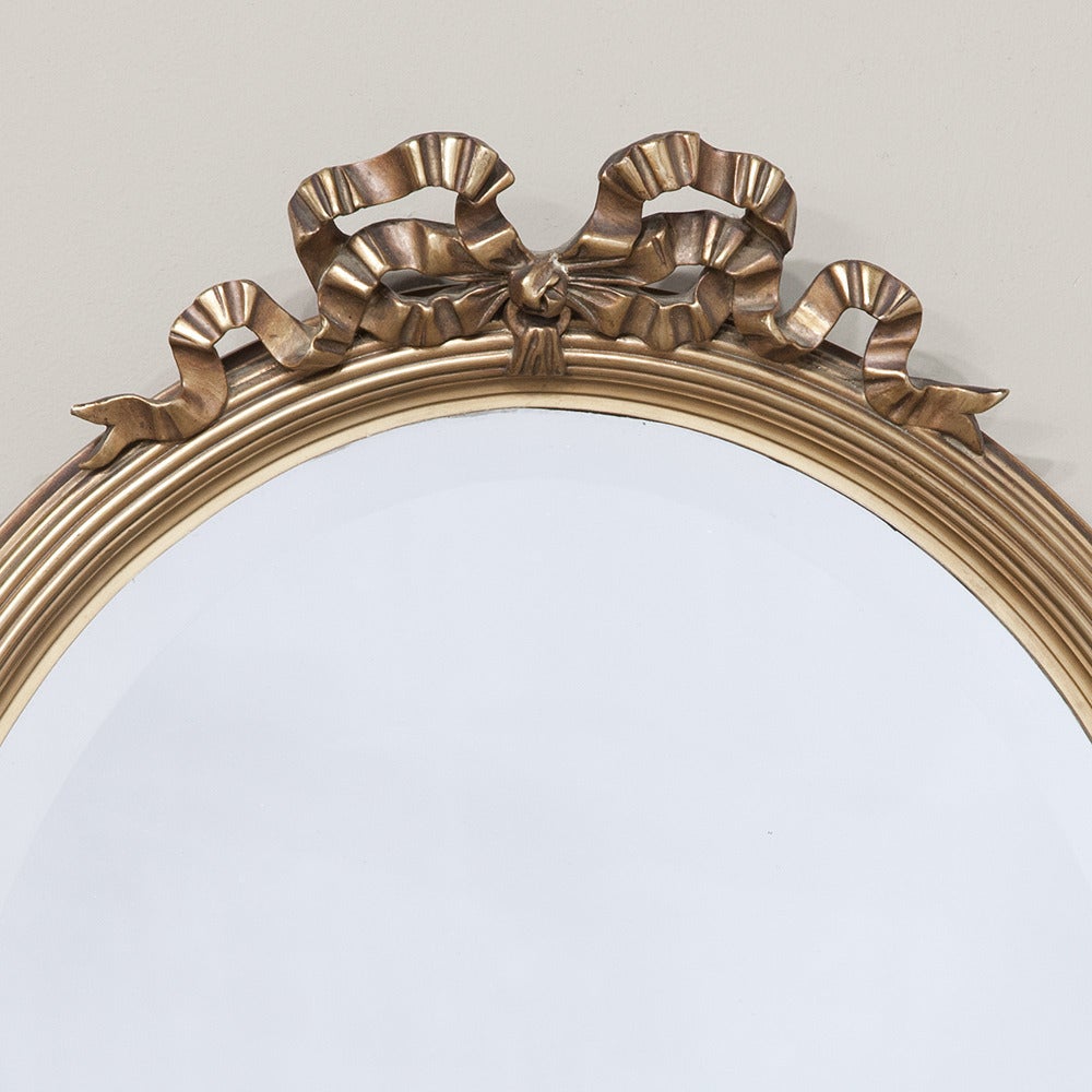 Pair of 19th Century Neoclassical Gilded Oval Mirrors 3