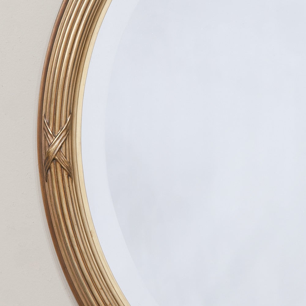 Pair of 19th Century Neoclassical Gilded Oval Mirrors 2