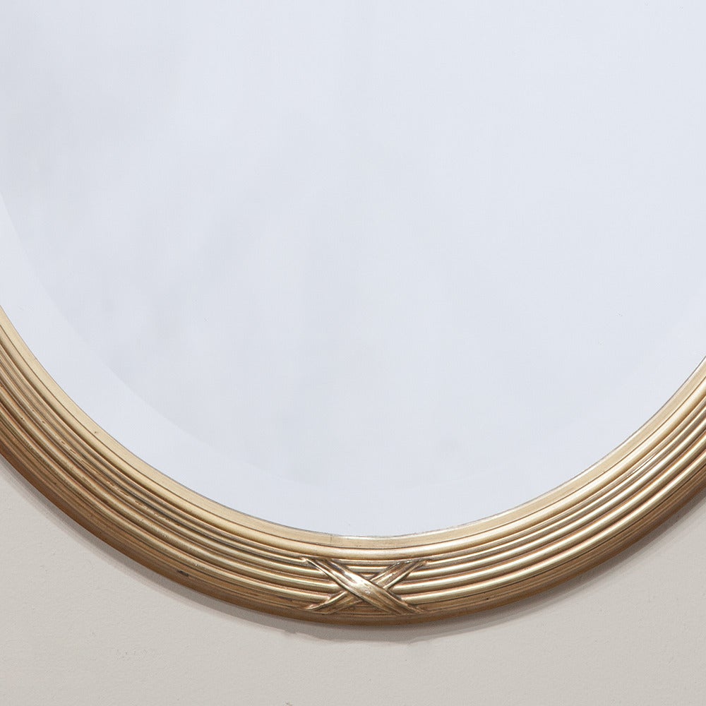 Pair of 19th Century Neoclassical Gilded Oval Mirrors 4
