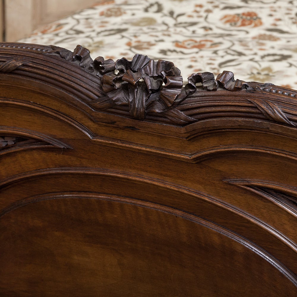 19th Century Neoclassical French Walnut Queen Bed 2