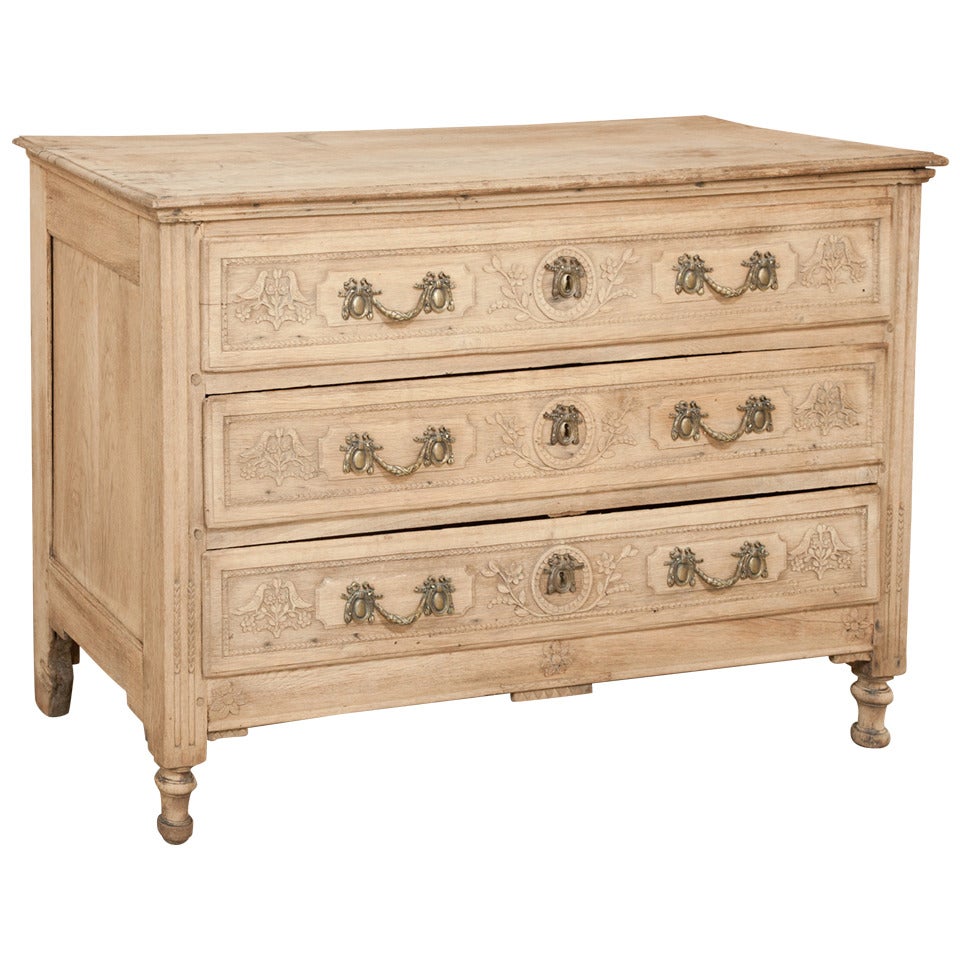 18th Century Country French Stripped Oak Commode
