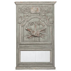 18th Century Country French Painted Trumeau
