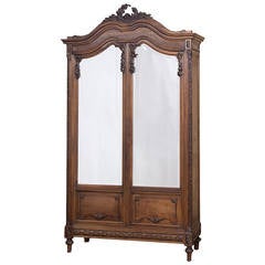 19th Century Neoclassical French Walnut Armoire