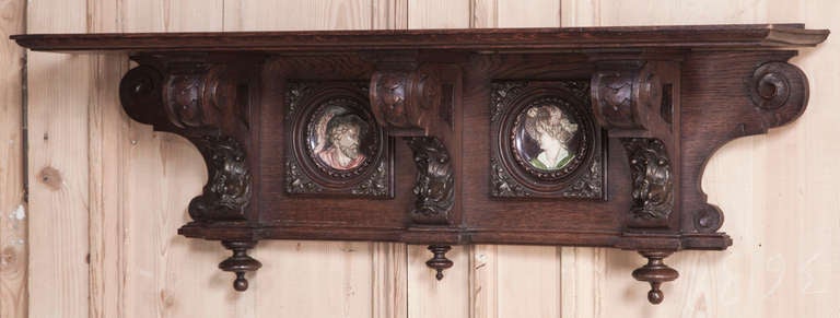 Antique Belgian Wall Shelf In Excellent Condition In Dallas, TX