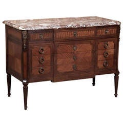 Antique French Louis XVI Marquetry Marble Top Commode - Saturday Sale ~