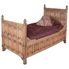 Used 19th Century French Gothic Stripped Oak Daybed