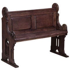 Antique French Gothic Church Pew