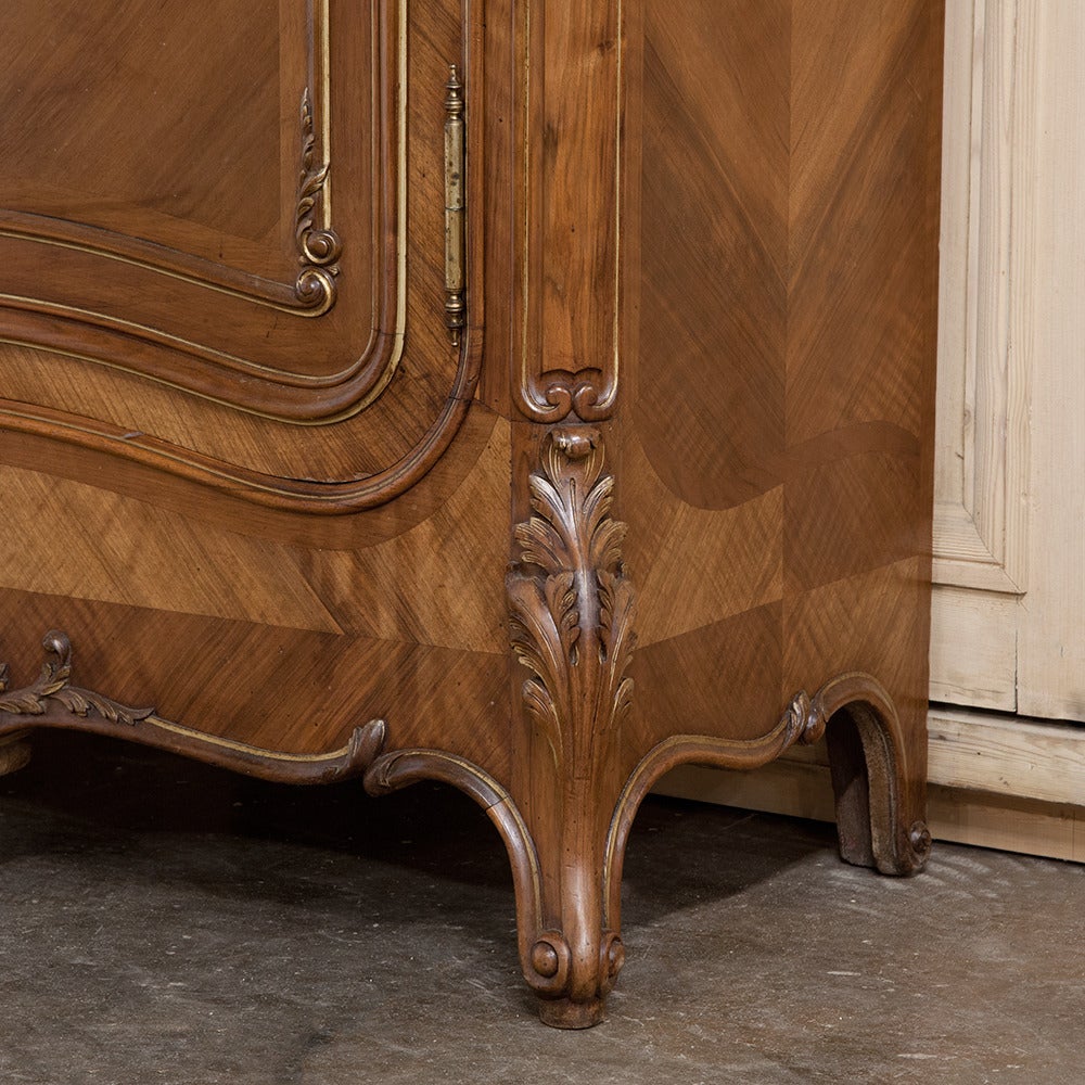 19th Century Rococo French Walnut Armoire 4