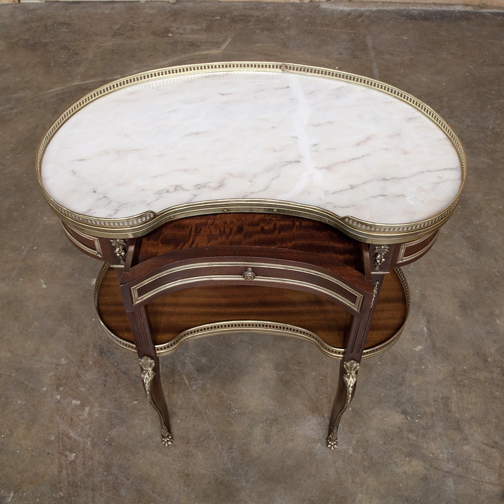 19th Century Kidney Shape Marble-Top End Table 2