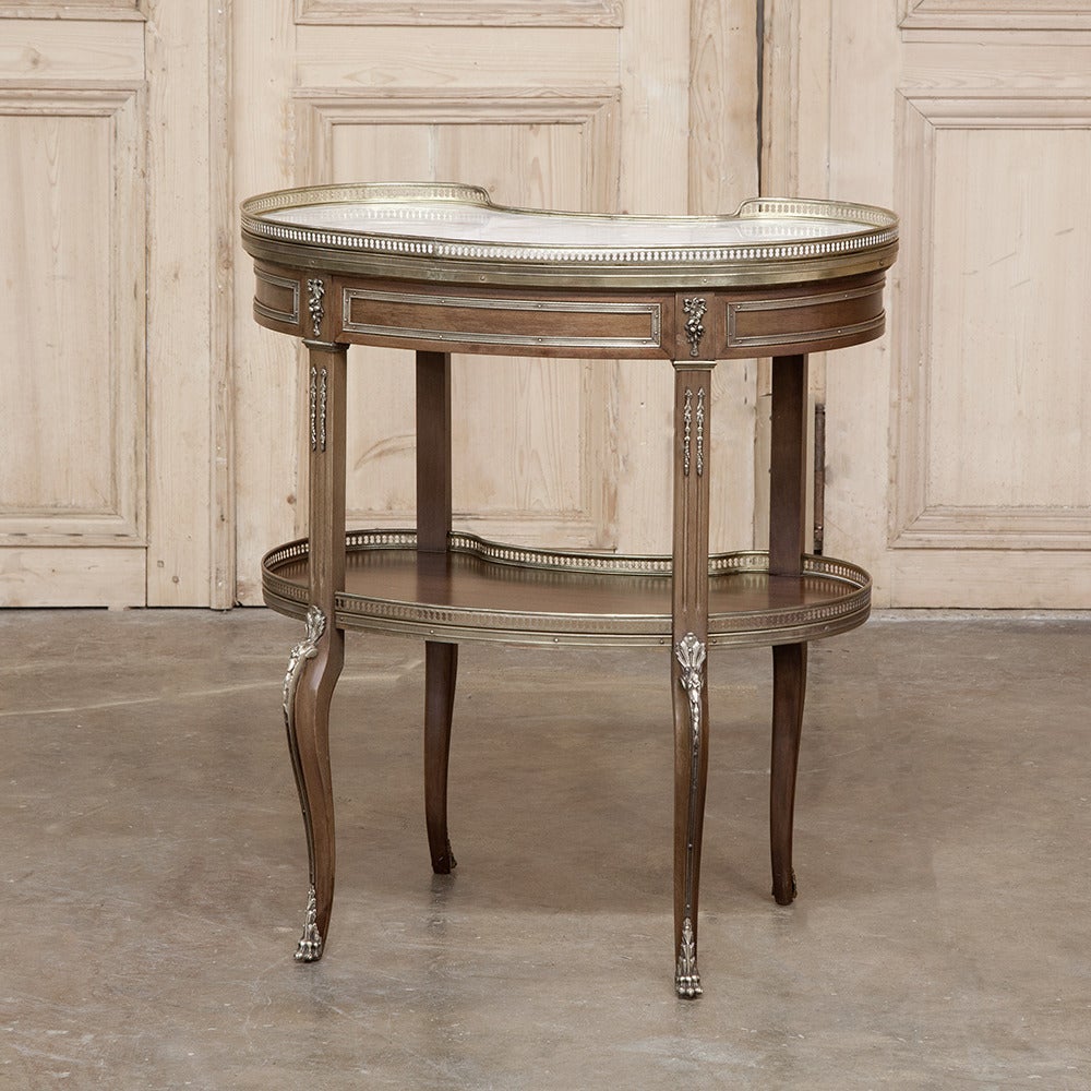 19th Century Kidney Shape Marble-Top End Table 3