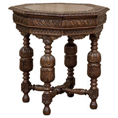 19th Century Renaissance Octagonal End Table