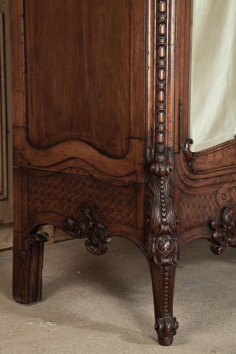 19th Century Antique French Regence Walnut Armoire
