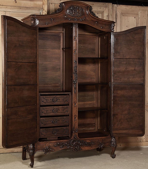 Antique French Regence Walnut Armoire 2