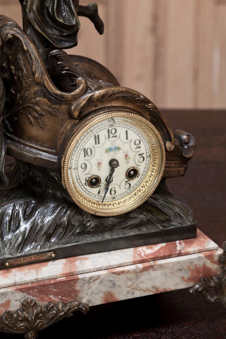19th Century Antique NeoClassical 3-Piece Mantel Clock Set