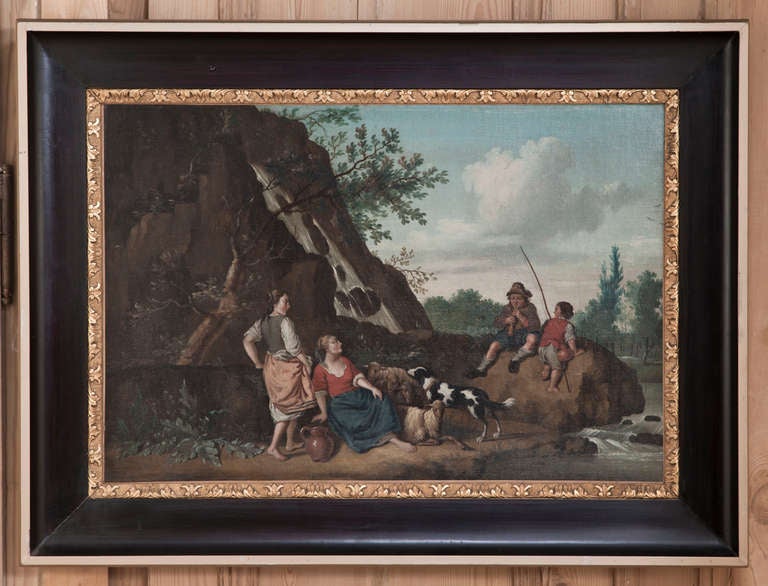 In this original 19th century French antique oil painting on canvas signed by artist Paul Ballaert, the artist has skillfully produced his interpretation of the French school of painting. The French school of painting was popular during the  France
