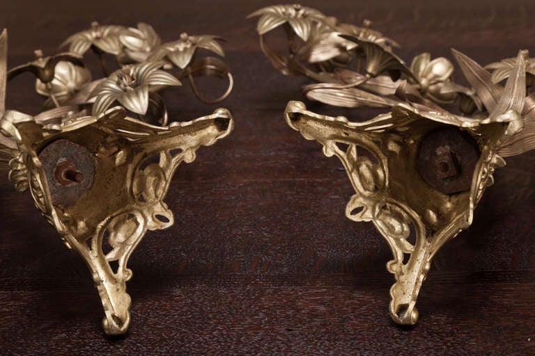 Pair French 19th Century Bronze and Brass D'ore Candelabra ~ Saturday Sale 7